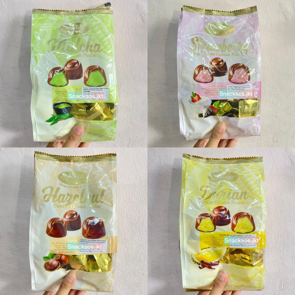 

Alessio Praline Yogurt Creme Chocolate Matcha / Durian / Strawberry / Hazelnut - Coklat Malaysia