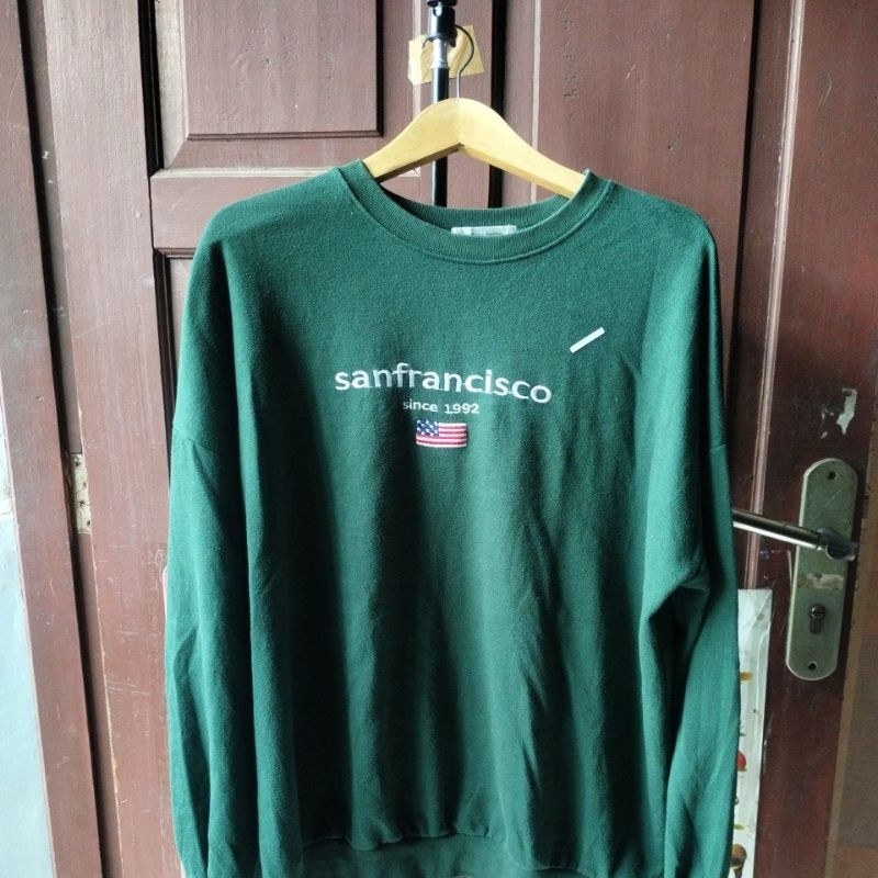 crewneck Sanfrancisco brand nothing better warna jotol (hijau botol)