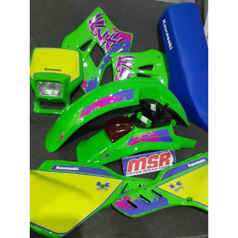 BODYSET KLX150 VINTAGE LOOK CUSTOM LENGKAP CAT DAN DECAL