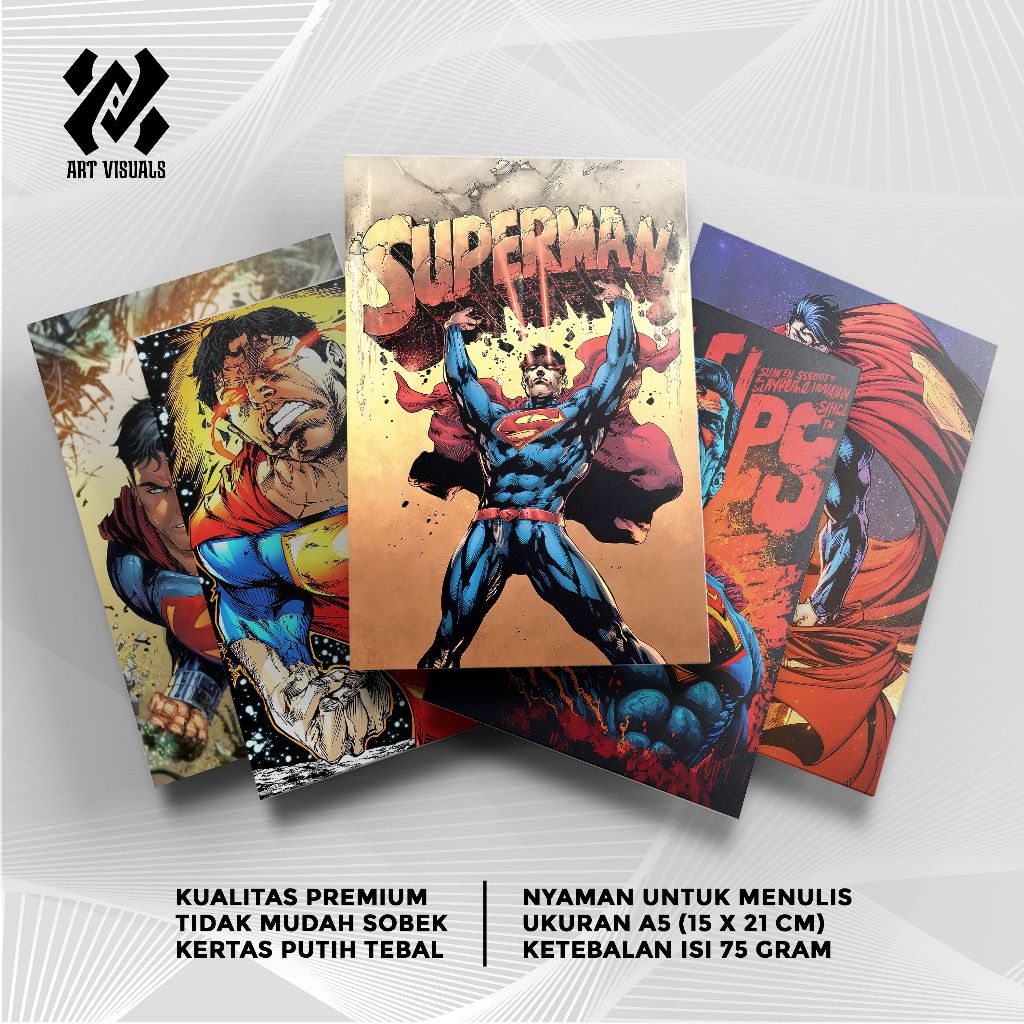 

Buku Tulis Custom Tema Superhero Superman Terlengkap Termurah Model Bebas Pilih Foto / Buku Tulis Sekolah / Buku Catatan