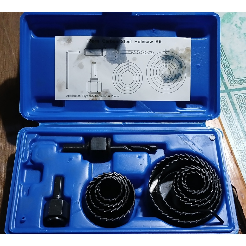 BENZ HOLE SAW SET /Mata Bor Hole Saw/ Mata Bor Lubang kayu 13PCS