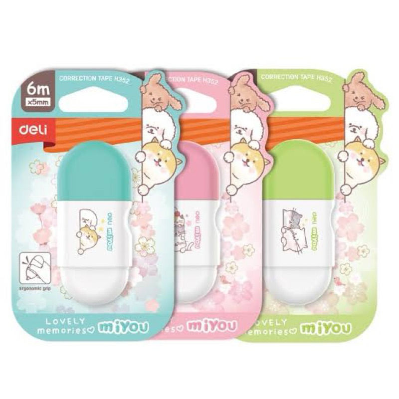 

DELI Mini Cute Correction Tape EH352 - EH353 | MIYOU Series | 6m and 8m | Tip Ex Kertas