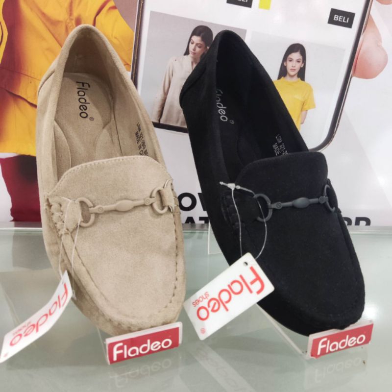 FLADEO ORIGINAL❗Sepatu Moccasin Beludru Slip On Wanita