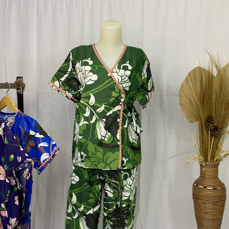 SET baju tidur kimono 2 celana (celana pendek dan panjang)
