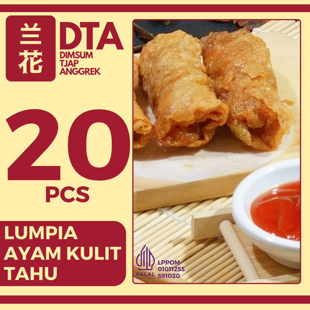 

Dimsum Premium Lumpia Ayam Kulit Tahu isi 20 pcs di Kota Bandung Halal (Frozen/Fresh) (BISA KIRIM LUAR KOTA)