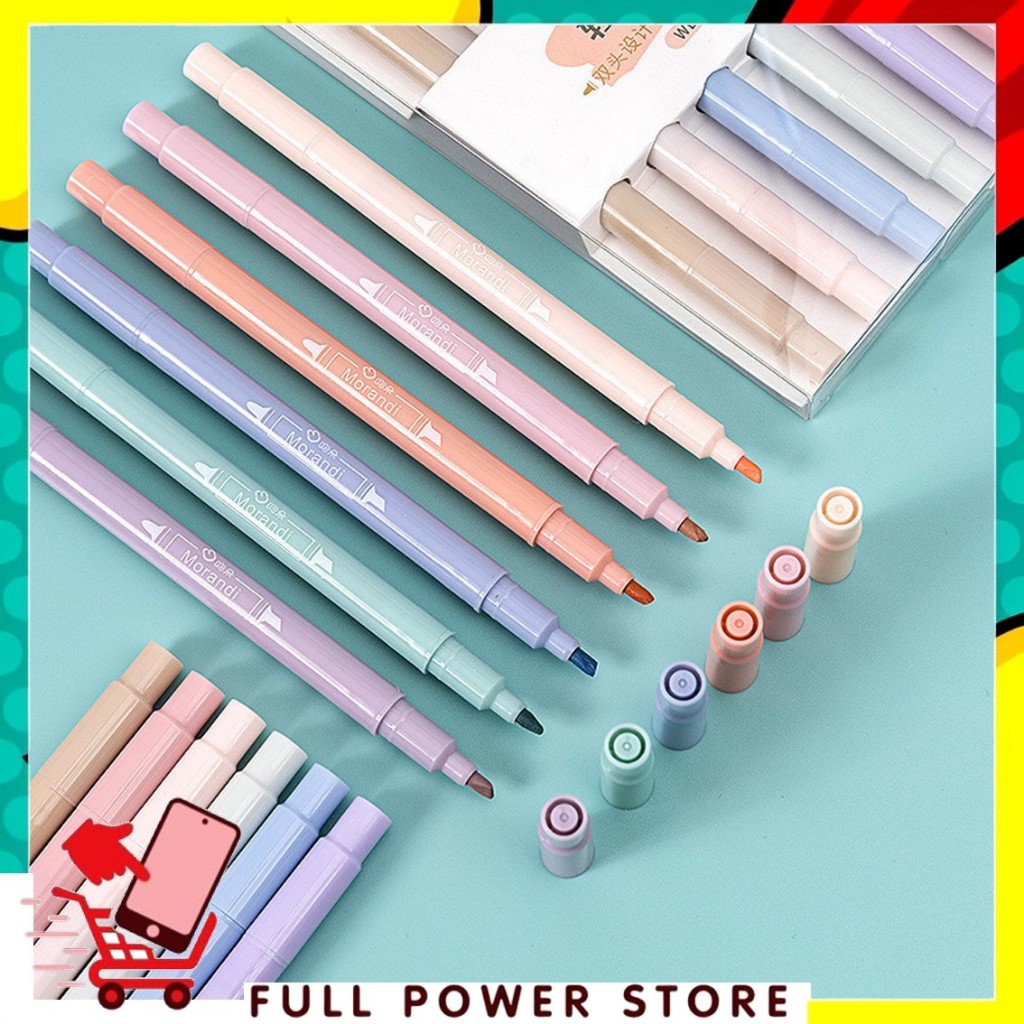 

FPS 1Set Highlighter Dua Sisi Warna pastel 6 Pcs Spidol Warna Double Side Two head Pen Diary Marker Stationery Lucu Unik Penanda Buku Warna Warni Pena Kepala Ganda Ujung Lembut