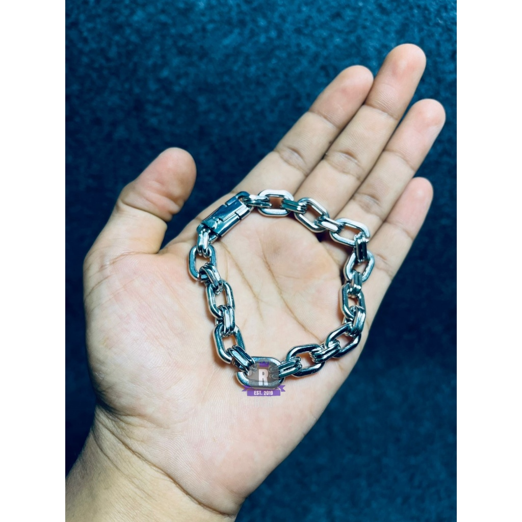 Gelang Tangan Pria Rantai Nuri Besar Lebar 14mm Titanium Tahan Karat Tidak Mudah Luntur - Gelang Ter