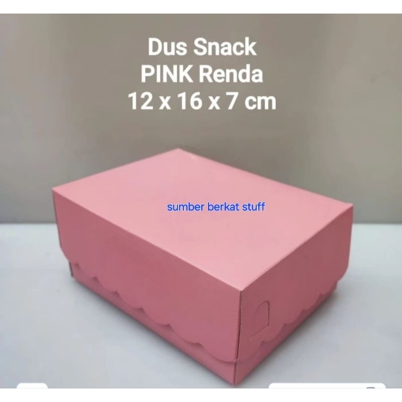 

Dus PINK 12x16 Renda isi 50 pcs Kotak Kue Snack Box Baby Pink Pastel