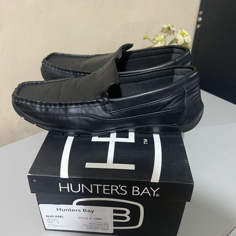 Sepatu Hunters Bay Mens Henrie Moccasin - Black_01 Size 42