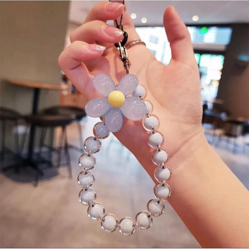 GANTUNGAN LUCU LANYARD PORTABEL INS HANDMADE MANIK-MANIK KRISTAL LANYARD PERGELANGAN TANGAN KABEL WA