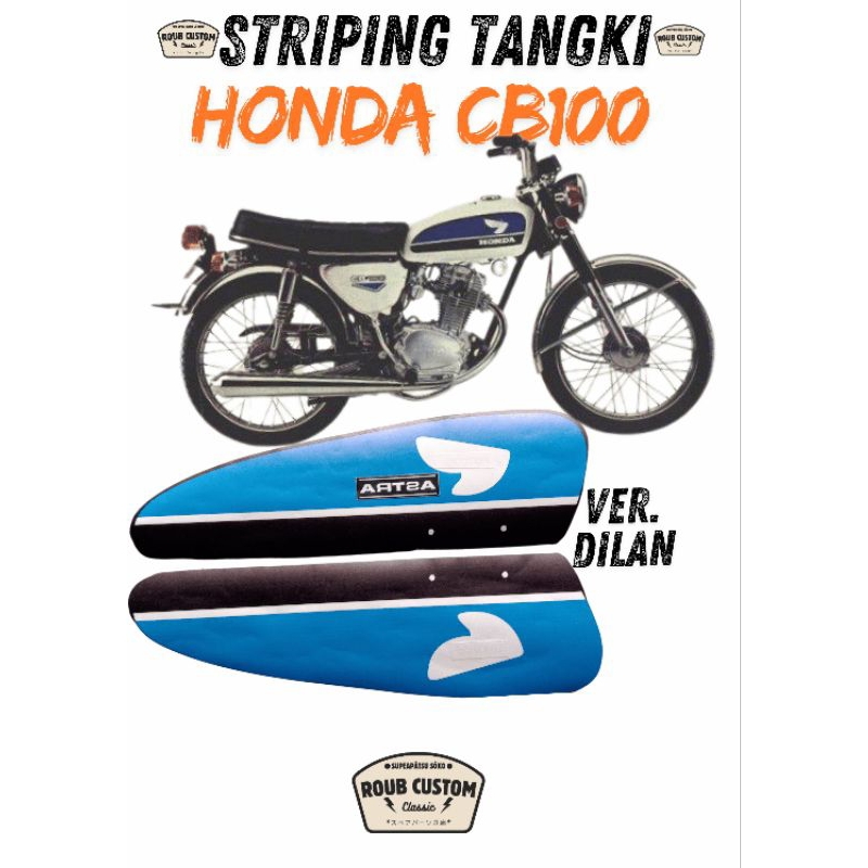 striping tangki Honda cb100 (k1 k2 k0) stiker decal tangki Honda cb100 k1 k2 k0