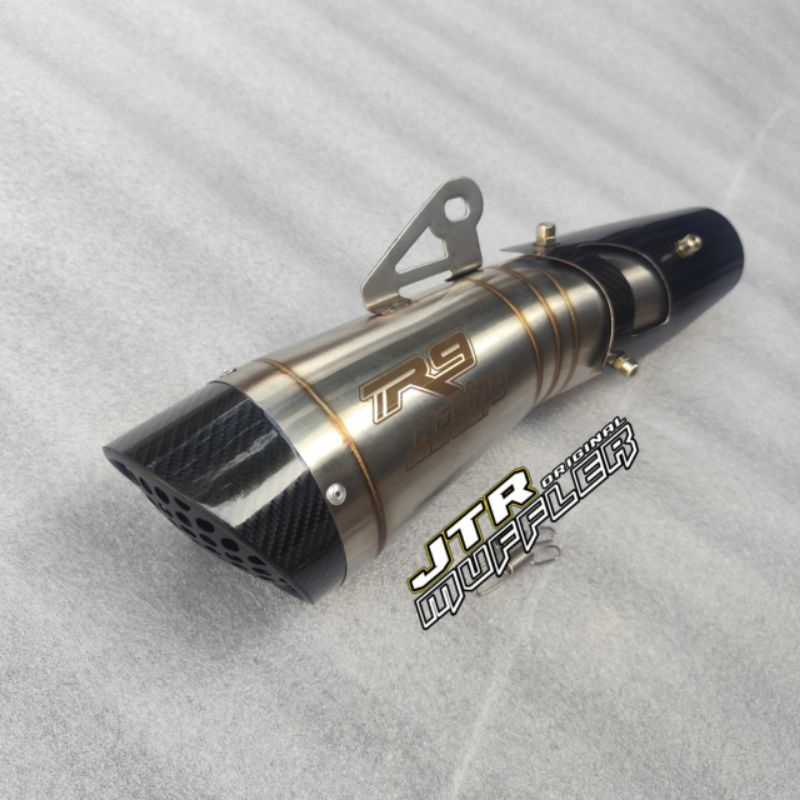 Silincer knalpot racing R9 h2 ss tameng inlet 50mm untuk vixion R15 gsx cbr 150r ninja 250 fi r25 cb