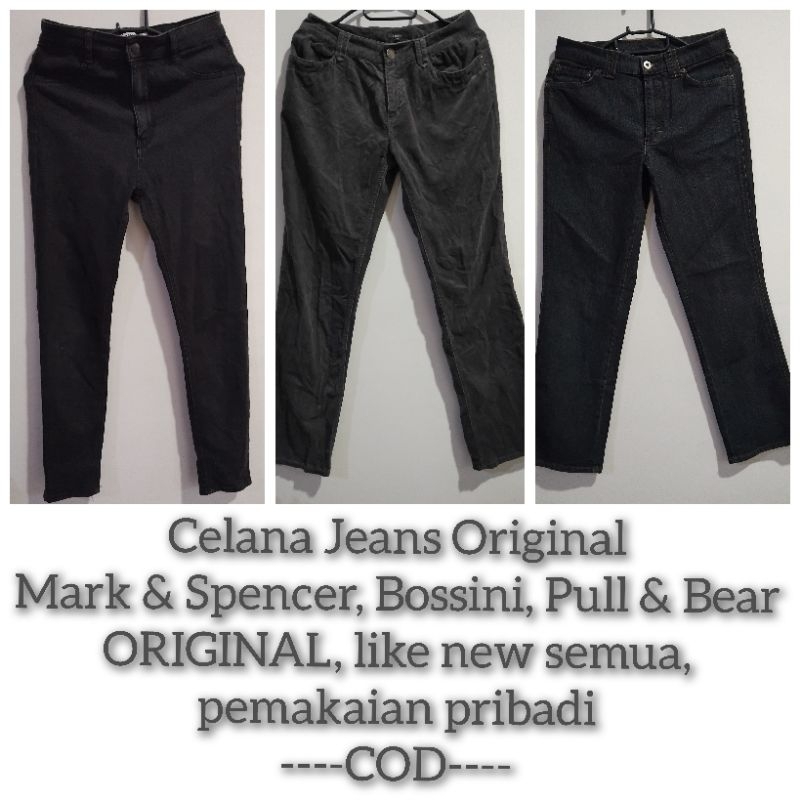 Celana Jeans Original - Preloved - pull & bear, bossini, marks & spencer