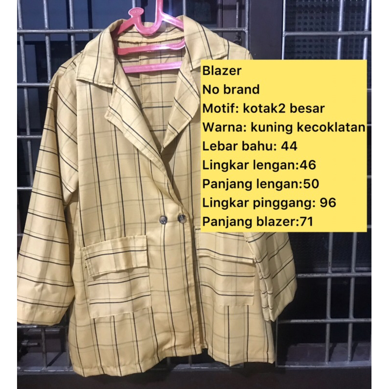 Blazer kotak kotak ~ kuning kecoklatan