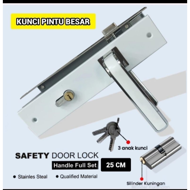 kunci pintu rumah 25cm terbaru set kunci pintu putih utama