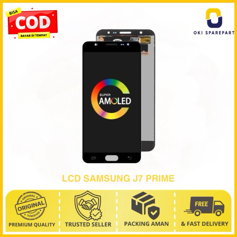 LCD Touchscreen Samsung J7 Prime Amoled Presisi Dipasang