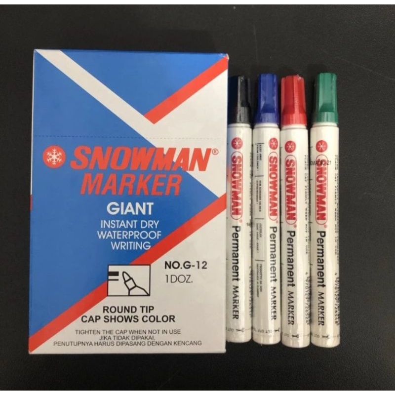 

Ay00! spidol marker permanent snowman G12/ spidol tidak bisa dihapus