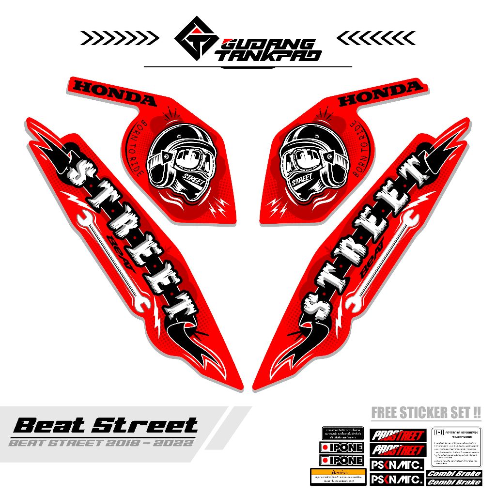 STRIPING BEAT STRRET 2023 KODE 3 STIKER VARIASI HONDA BEAT NEW/ BEAT STREET 2023