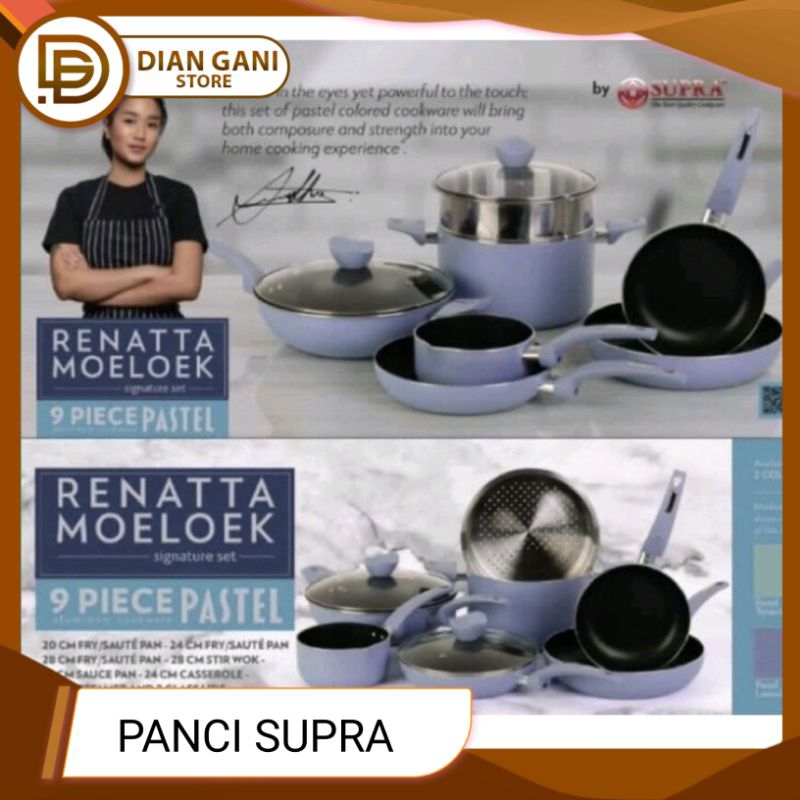 Panci Set Supra Renata Moeloek 9pcs / Supra Renata Moeloek 9pcs Pastel Panci Set Supra 9 Pcs