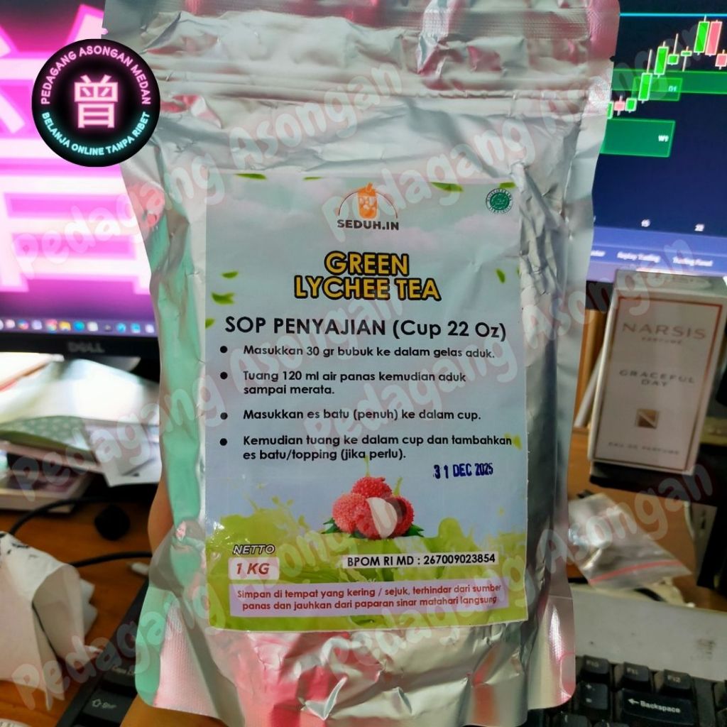 

GREEN LYCHEE TEA / TEH HIJAU 1 KG / BUBUK MINUMAN PREMIUM / BUBUK MINUMAN INSTAN