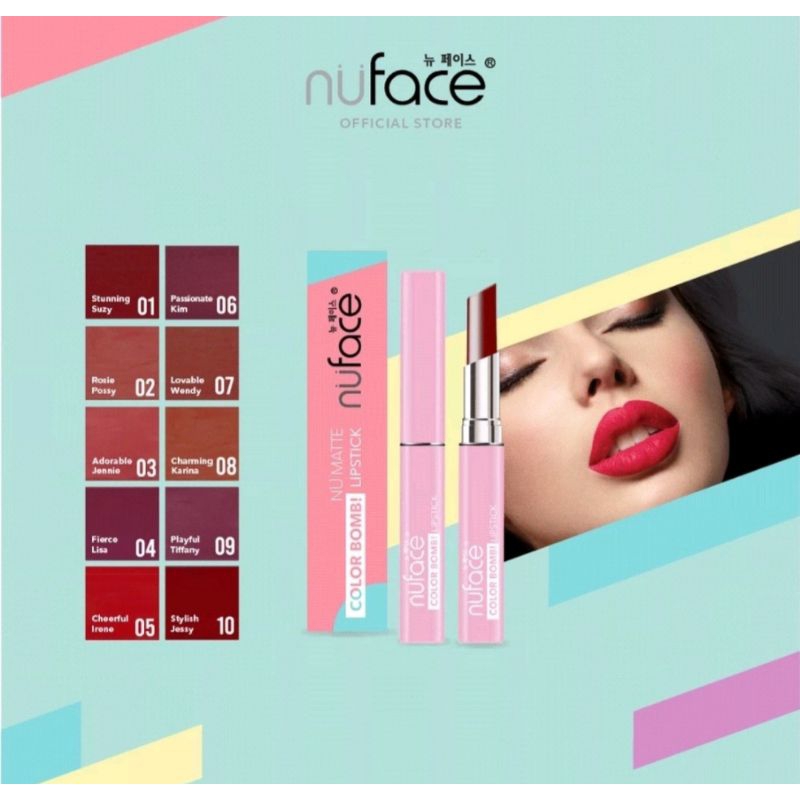 Nuface Nu Matte Color Bomb Lipstik - Nuface Lipstik | Varian No.5, No.9, No.10