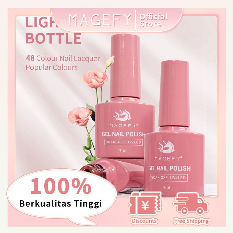 MAGEFY  7ml Gel Nail Polish Lem Kuku Dapat Direndam Dalam Waktu Lama Dan Membutuhkan Lampu Led Dalam