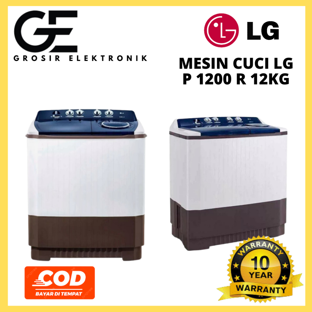 MESIN CUCI LG WP 1200 R 12KG 2 TABUNG 1200R LOW WATT