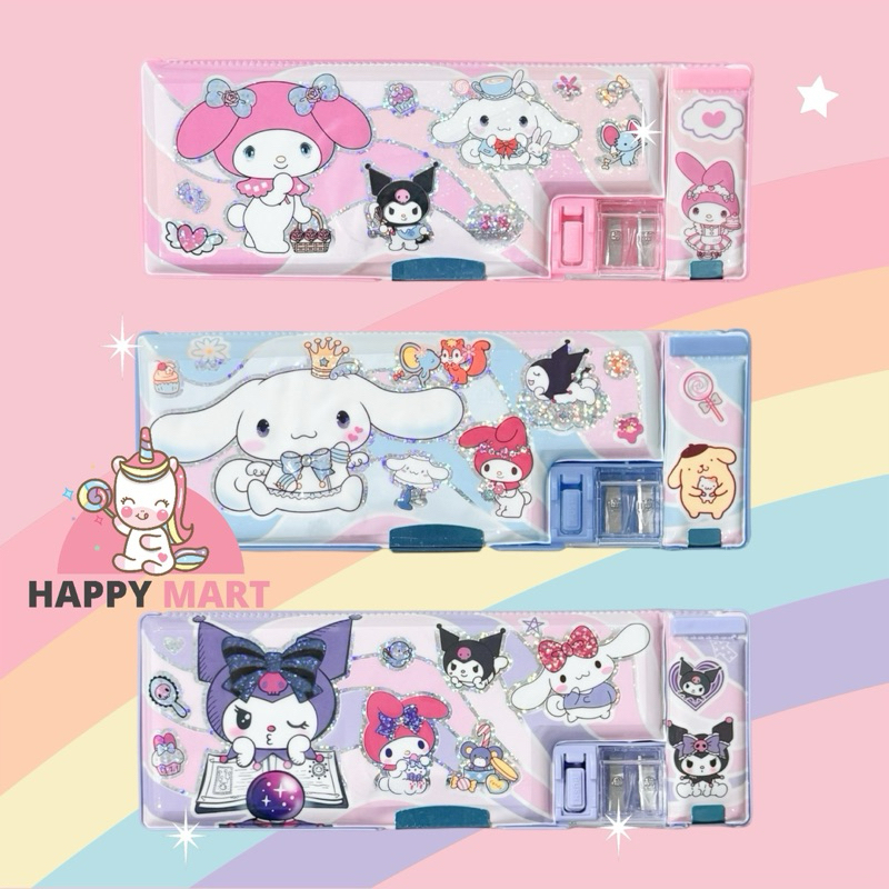 

Kotak pensil MAGNET GLITTER HOLO motif kuromi / cinnamoroll / melody