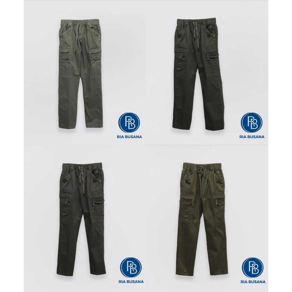 Ria Busana - Bombi - Celana Panjang Casual Cargo Anak Pria Art. BPTK00804BN