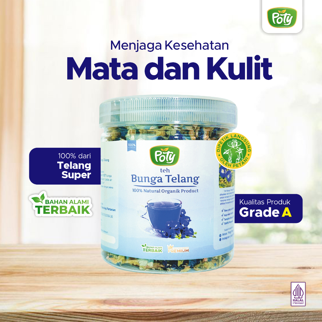

Teh Bunga Telang Kering Herbal Tea Pea Premium Butterfly Organik Alami Organic