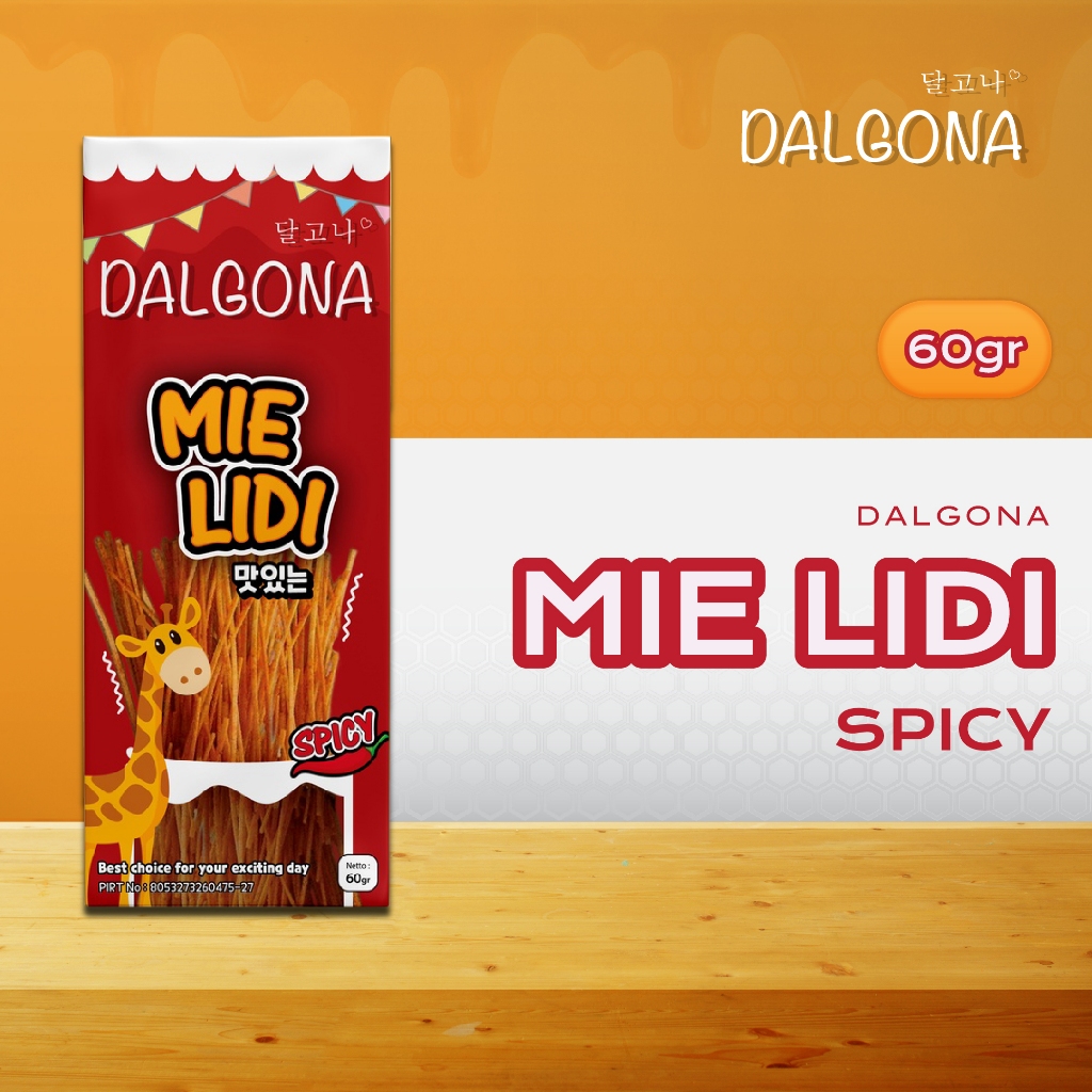 

Dalgona Mie Spicy | 60gr | 1pcs | Cemilan Santai