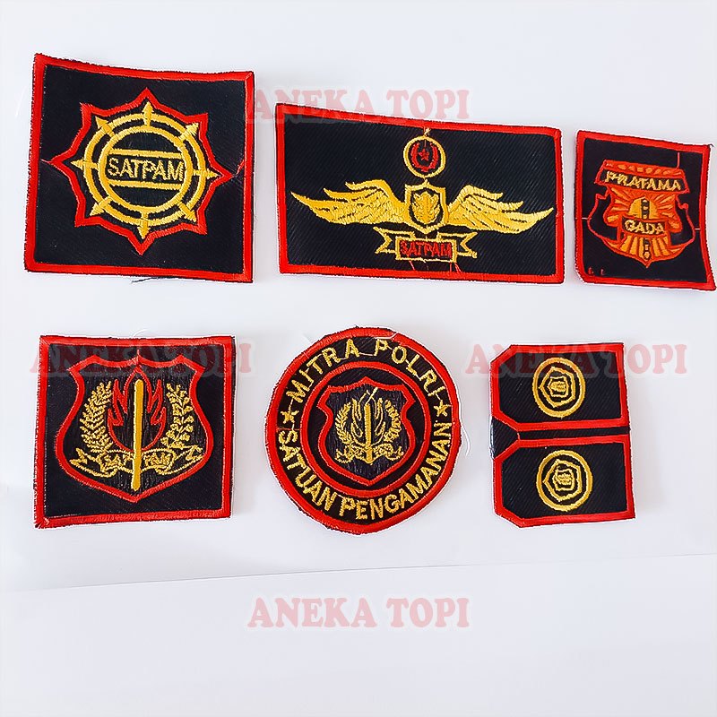 Bordir Satpam 1 Set Bet Bordir Atribut Satpam Lengkap Sepaket Atribut Satpam - Aneka Topi