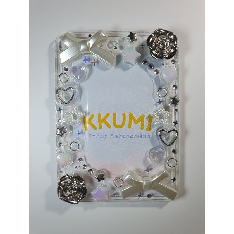 

Card Holder Acrylic Akrilik Pearl Putih Biru
