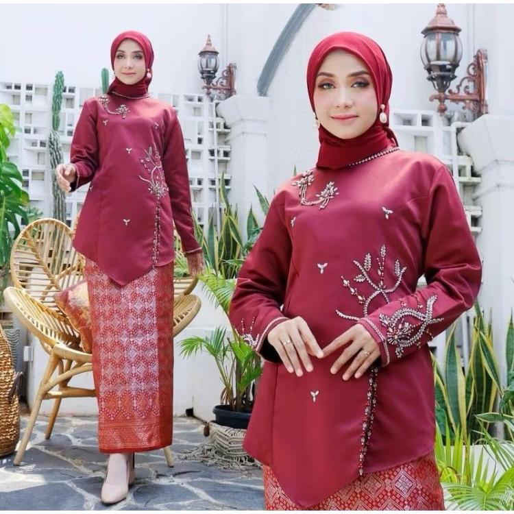 kebaya mewah tafeta mix payet/kebaya kurung melayu/tafeta bordir payet