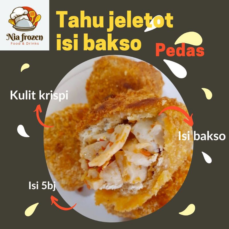 

tahu jeletot jumbo isi bakso pedas / frozen / isi 5bj