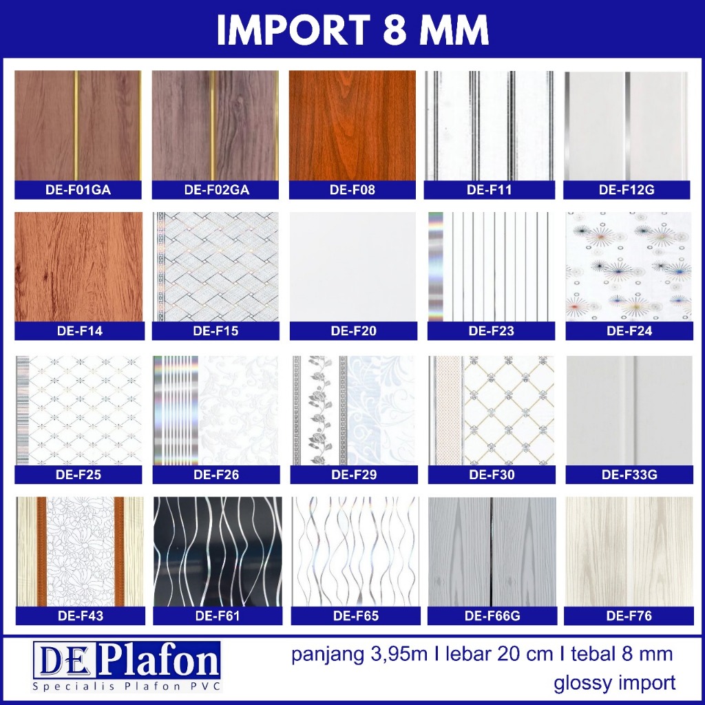 De Plafon - PLAFON PVC IMPORT 8 MM