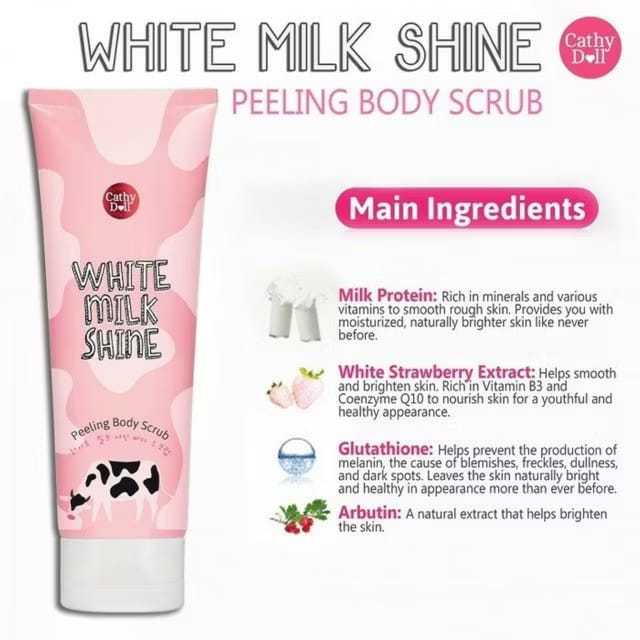 HOKITERUS21 White milk shine peeling body scrub luluran tubuh thailand