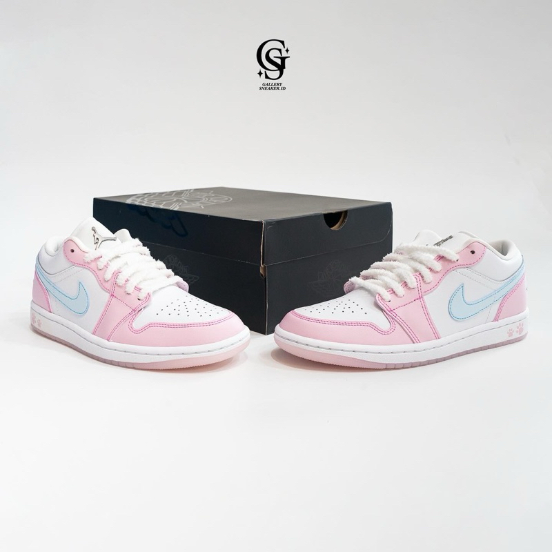 Air Jordan 1 Low Paw Pink Print Womens Original
