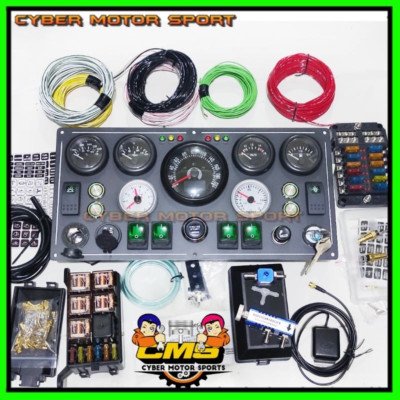 Dashboard panel Indikator mobil Speedometer GPS . Fuel water temp volt oil temperature Tachometer RP