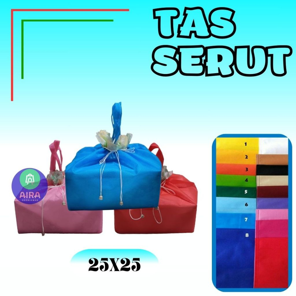 

Tas Sovenir tas serut uk 25x25 isi 12pcs box nasi/besek dan box snack