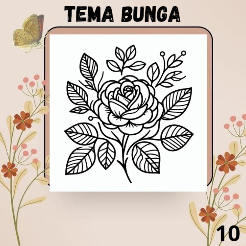 

KERTAS MEWARNAI/KERTAS MENGGAMBAR/COLORING/SKETSA BUNGA/BUNGA/FLOWER