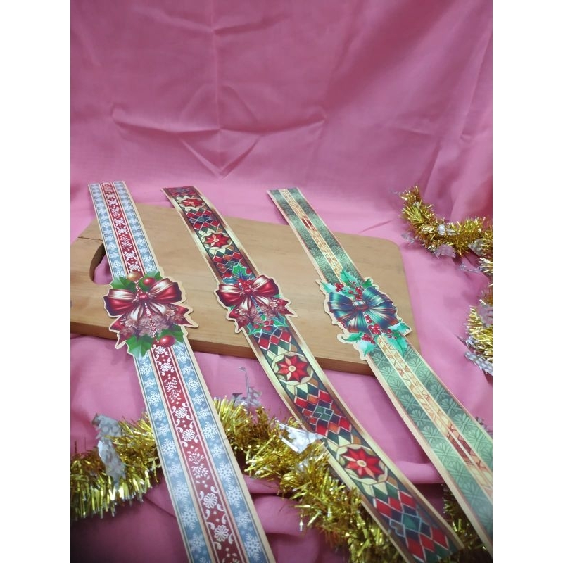

Paper Belt Merry Christmas Hiasan Kotak Box Sleeve Pita Toples Hampers Natal