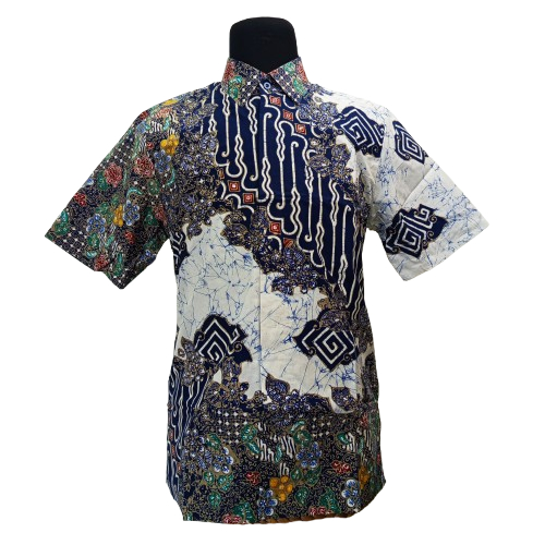 MAZAART Baju Batik Lengan Pendek Baju Batik Tulis Mix Cap Bahan Katun Reguler
