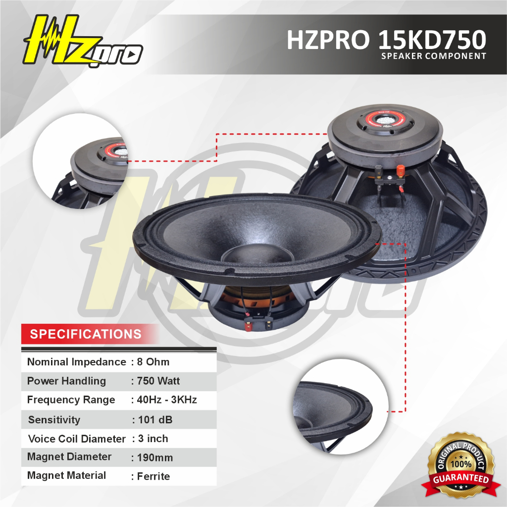 SPEAKER HZ PRO 15KD750 ORIGINAL