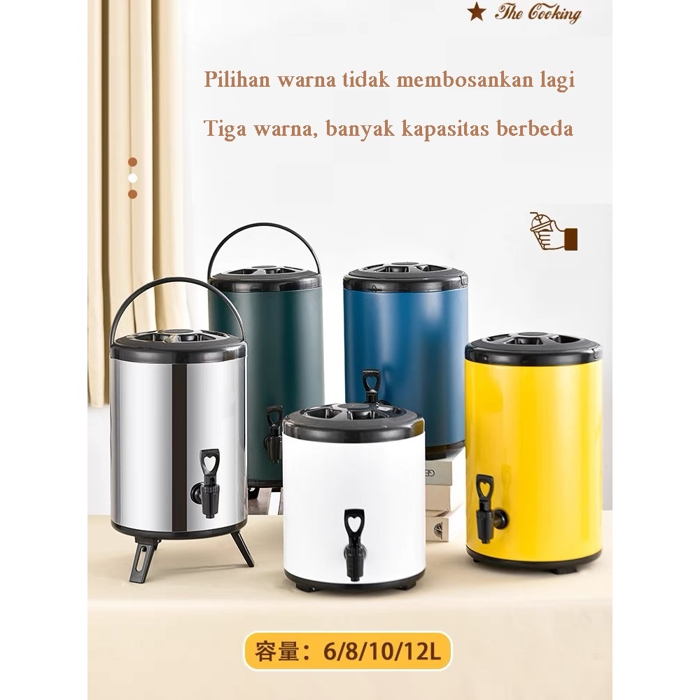 Milk Tea Bucket Water 8 10 12 Liter Dispenser Minuman Serbaguna Drink Jar Termos Stainless