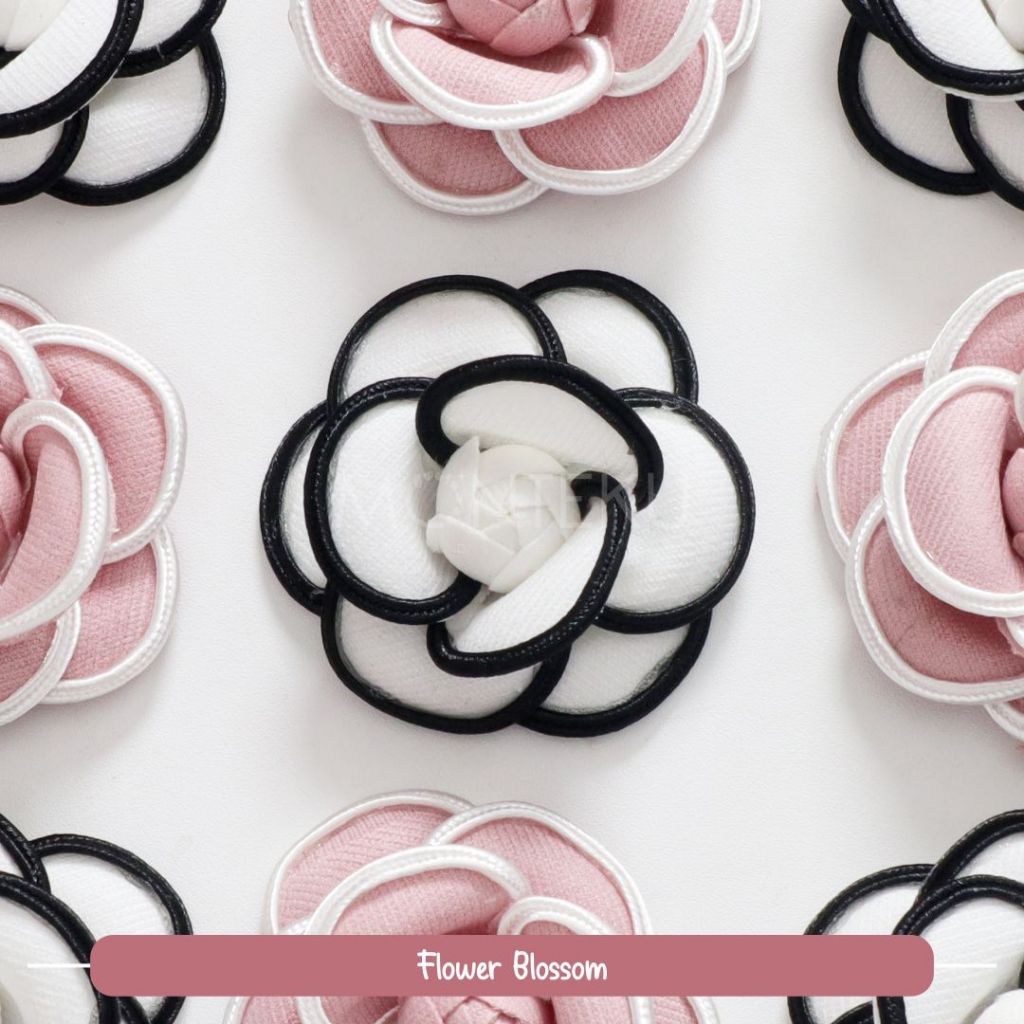 Per PCS Flower Blossom 6CM Hiasan Baju Pengantin Kebaya Gaun Hijab Bunga Kain Bunga Tempel Akesoris 