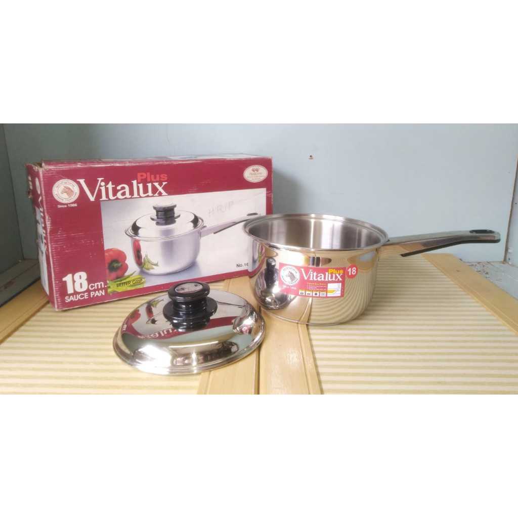 Panci Susu Stainless/Panci Mie , Sauce Pan 168218 Vitalux 18cm / ZEBRA Thailand