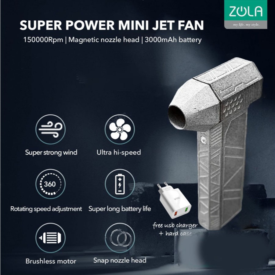 Zola Mini Jet Turbo Air Duster Blower Keyboard Komputer Laptop Lensa Kamera Alt Opolar