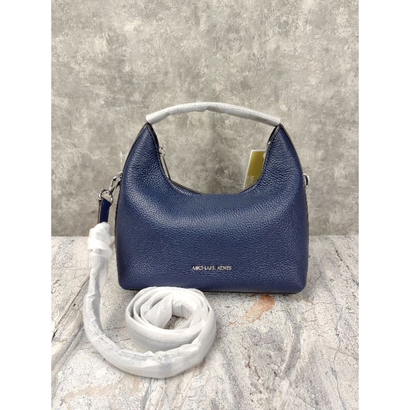 MK Ember Small Messeger Leather Navy