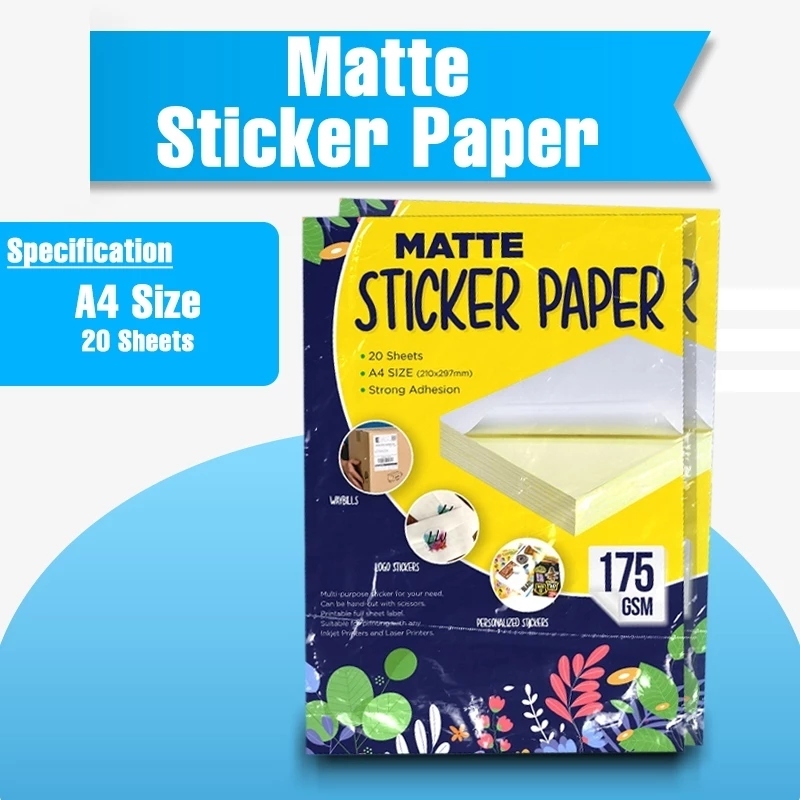 

Kertas Stiker Label Matte A4 175GSM (20 lembar)